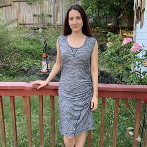 Rachel Roy heather gray ruched jersey dress size medium